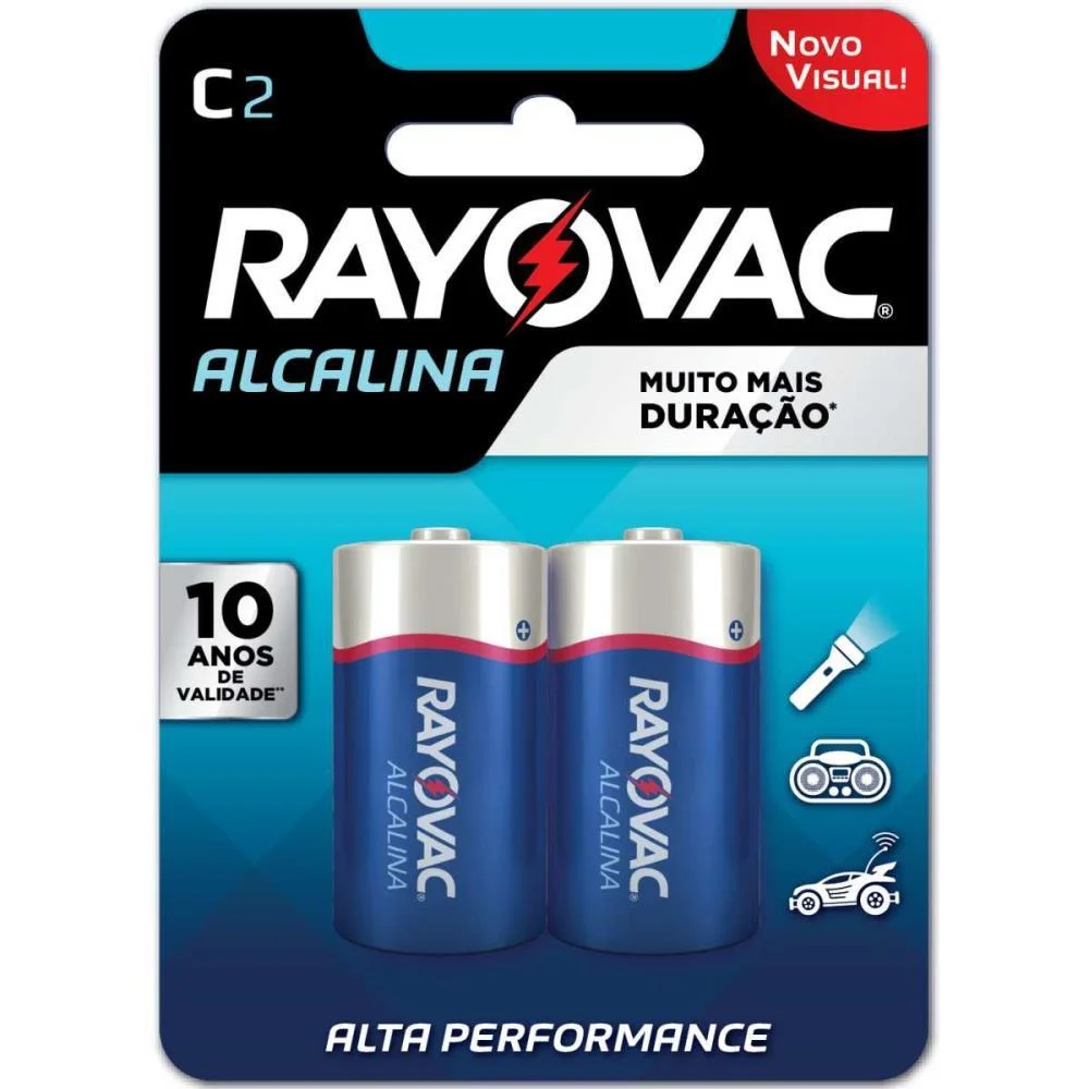PILHA ALCALINA MEDIA C 12 BLISTERS X 2 UNID. RAYOVAC (CAIXA)