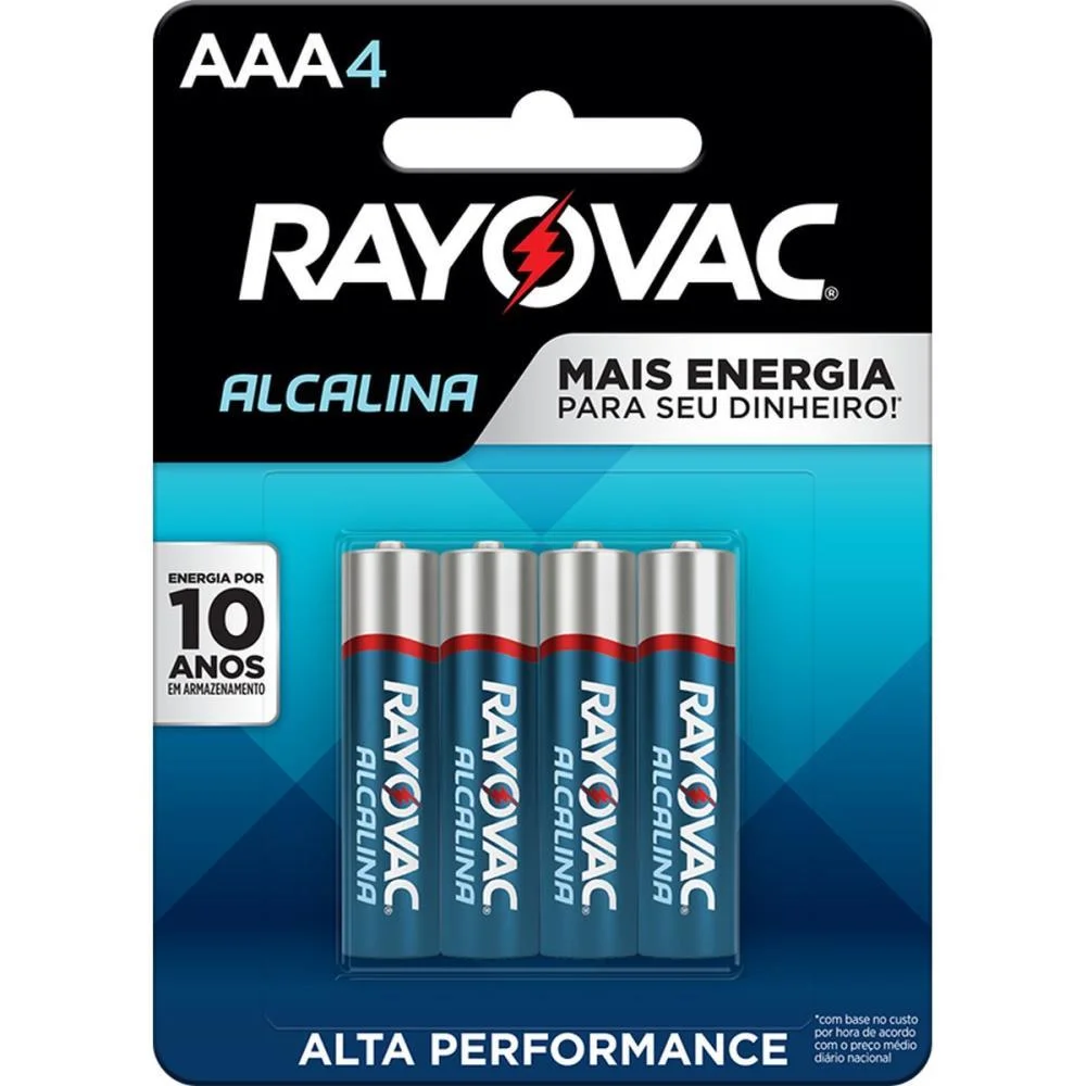 PILHA ALCALINA PALITO AAA 12 BLISTERS X 4 UN. RAYOVAC (CAIXA)