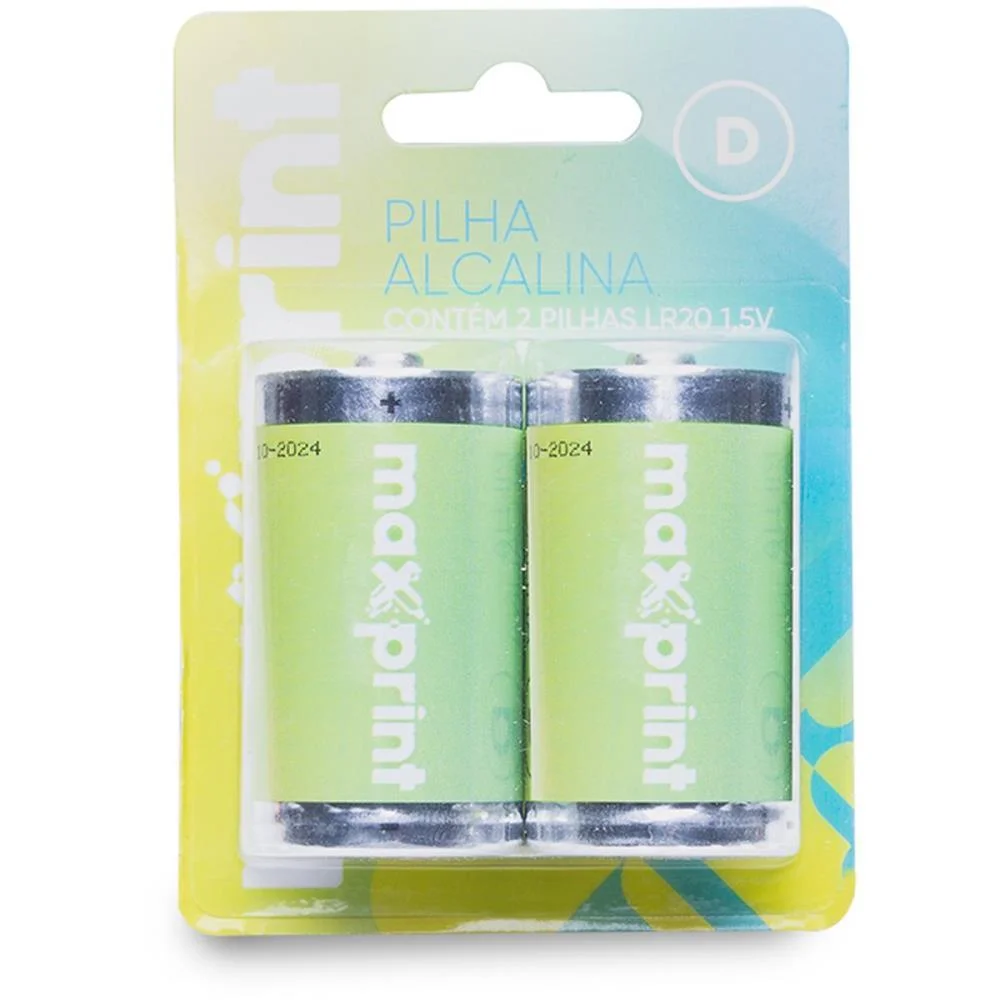 PILHA ALCALINA GRANDE D MAX 1,5V MAXPRINT (BL.C/02)