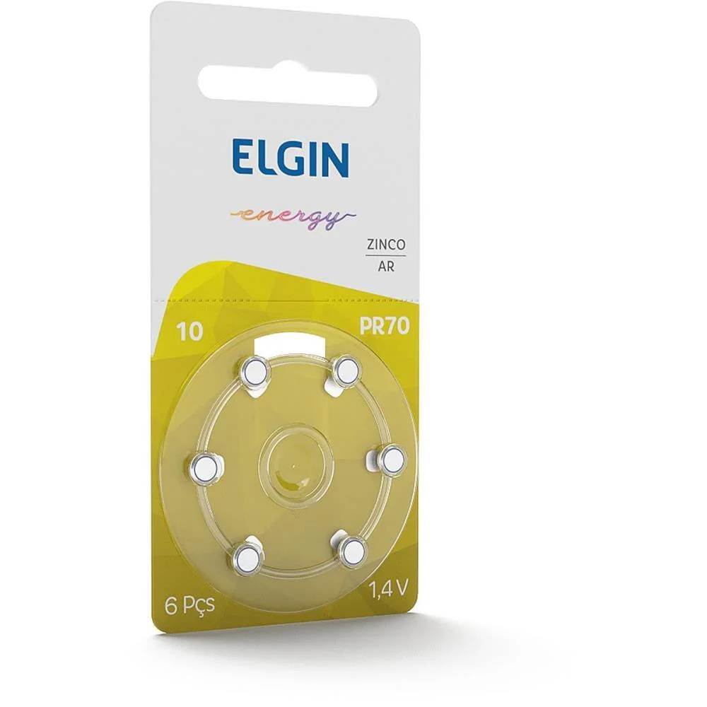 PILHA BATERIA APARELHO AUDITIVO ZINCO10/230 ELGIN (BL.C/06)