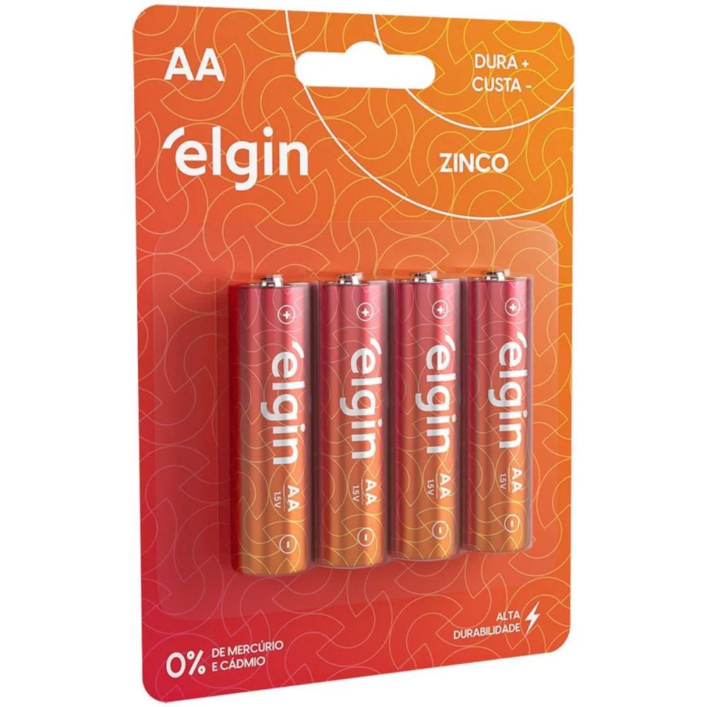 PILHA ZINCO PEQUENA AA 10BLISTERSX4UNIDADE ELGIN (CAIXA)