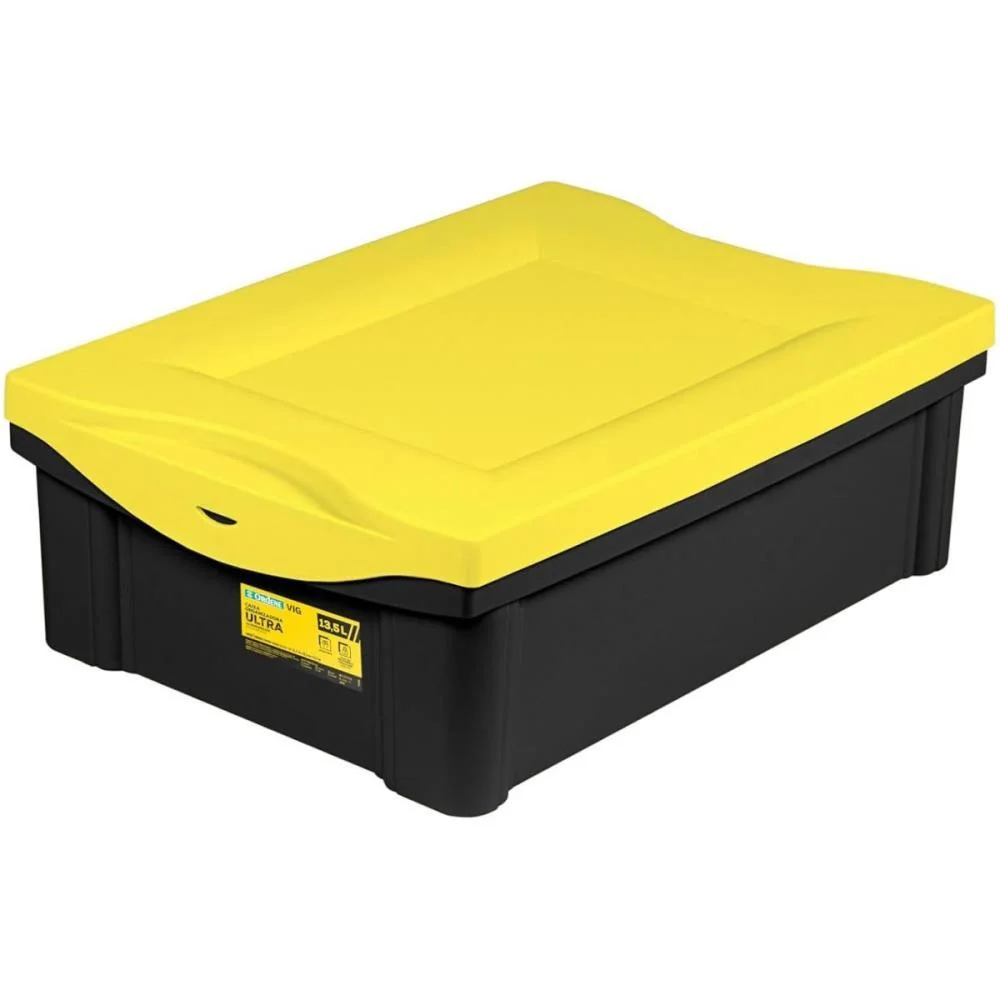 CAIXA PLASTICA MULTIUSO PRETO 13,5L 42,5X30X14,5 MEDIO ORDENE (UNIDADE)