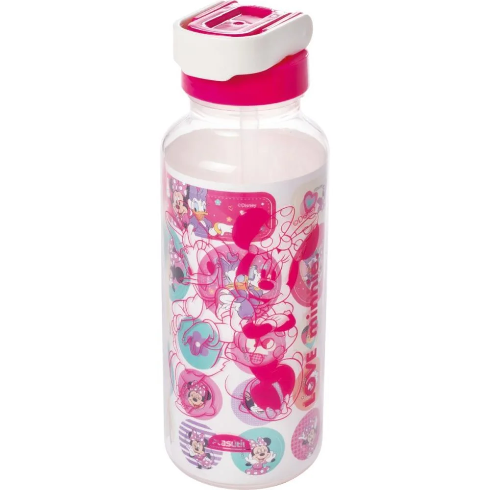 GARRAFA PLASTICA MINNIE TAMPA AUTOM. RS 600ML(S PLASUTIL (UNIDADE)