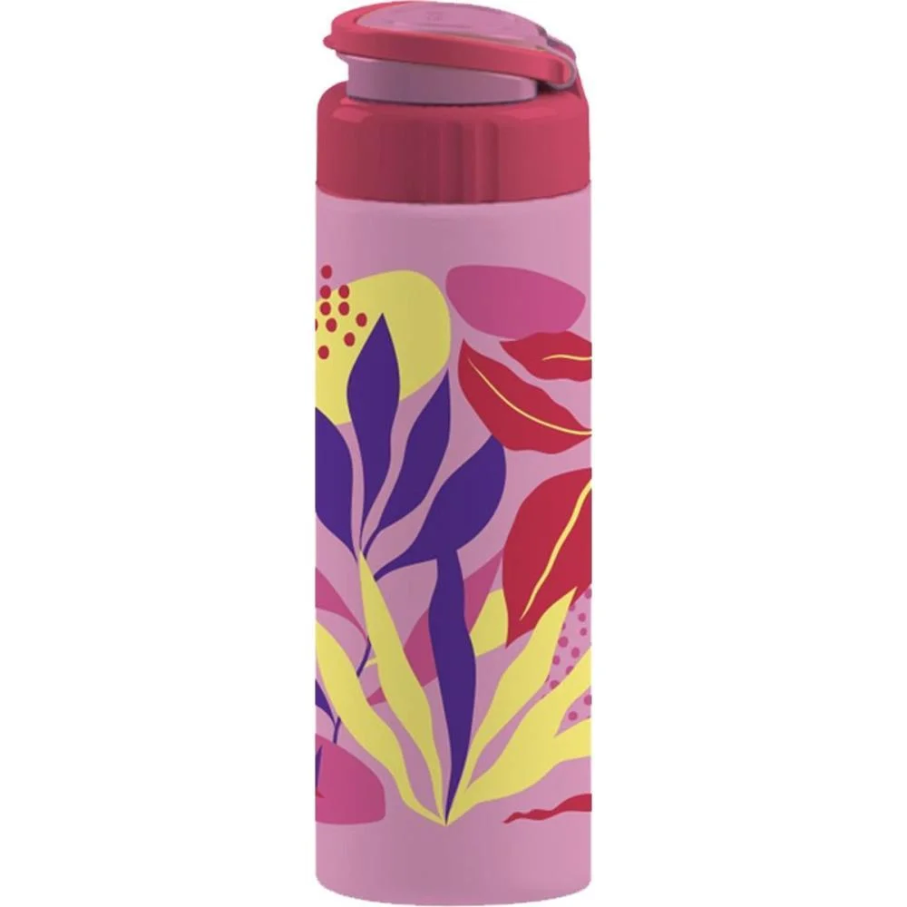 GARRAFA PLASTICA ROMA 700ML DECORADA ROSA TIBA (UNIDADE)