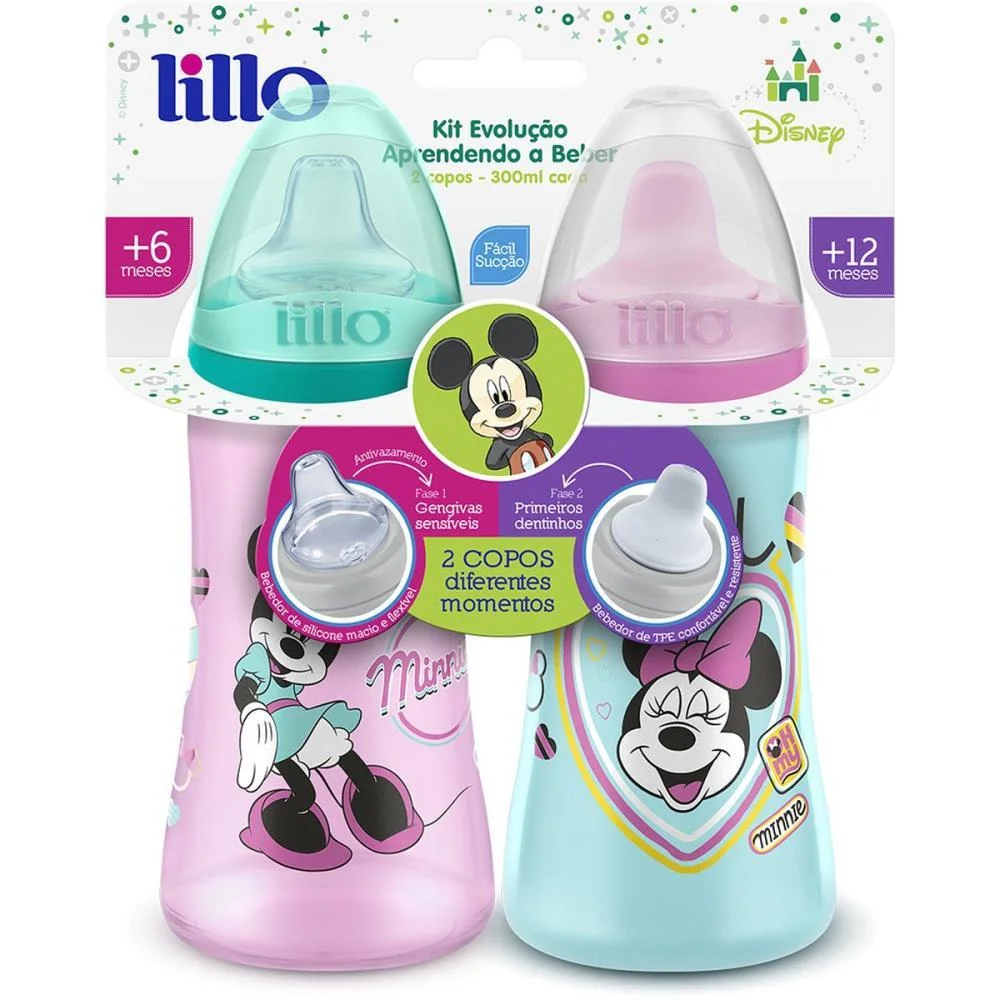 COPO TREINAMENTO MINNIE PACK C/2 300ML 6M+ LILLO (KIT)