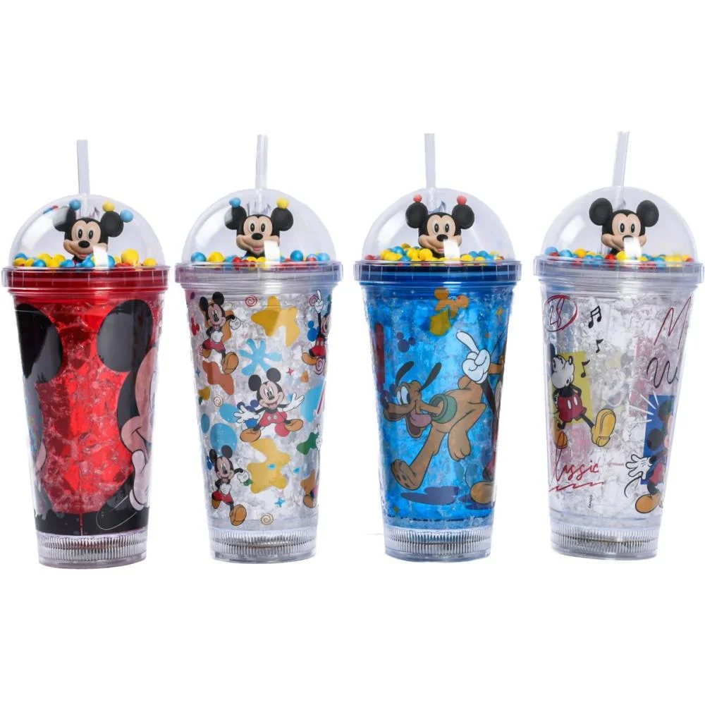 COPO DECORADO MICKEY C/LED/CANUDO 450ML (S) BBR (UNIDADE)