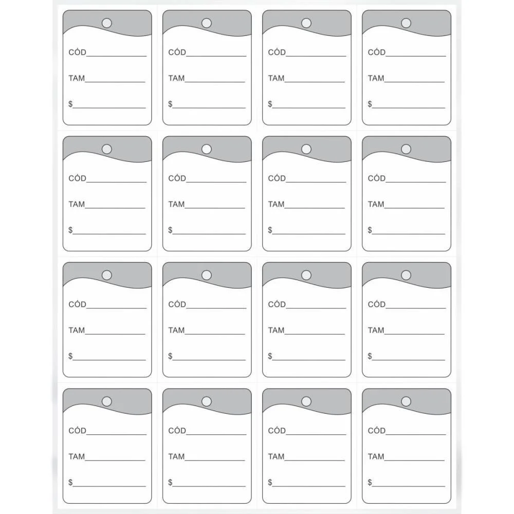ETIQUETA PARA PREÇO TAG 30X38MM CARTAO PRATA GRESPAN (PCT.C/1000)