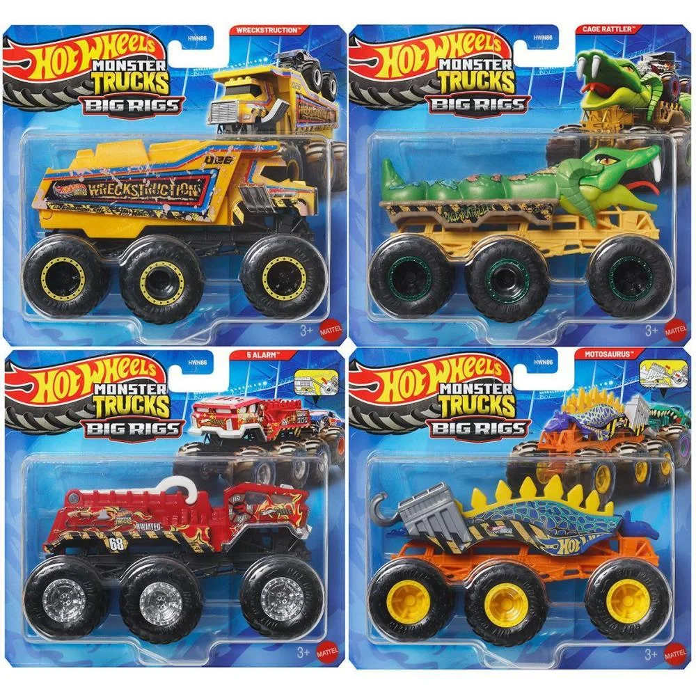 HOT WHEELS MONSTER TRUCKS CAMINHOES REBOQUE 1:64 (S) MATTEL (UNIDADE)