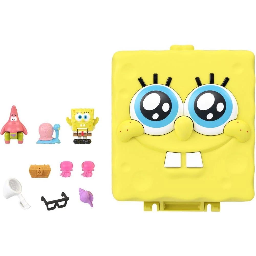 POLLY POCKET MICRO CONJ. BOB ESPONJA FENDA DO BIQ MATTEL (UNIDADE)