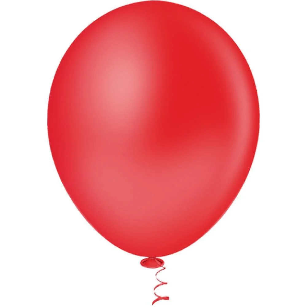 BALÃO 16 LISO VERMELHO RIBERBALL COM 12 UNIDADES