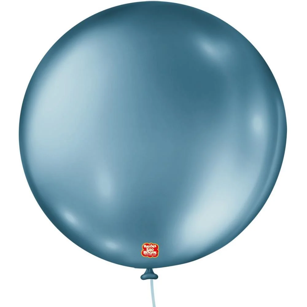 BALÃO 5 LISO METALIZADO AZUL REDONDO SAO ROQUE COM 25 UNIDADES