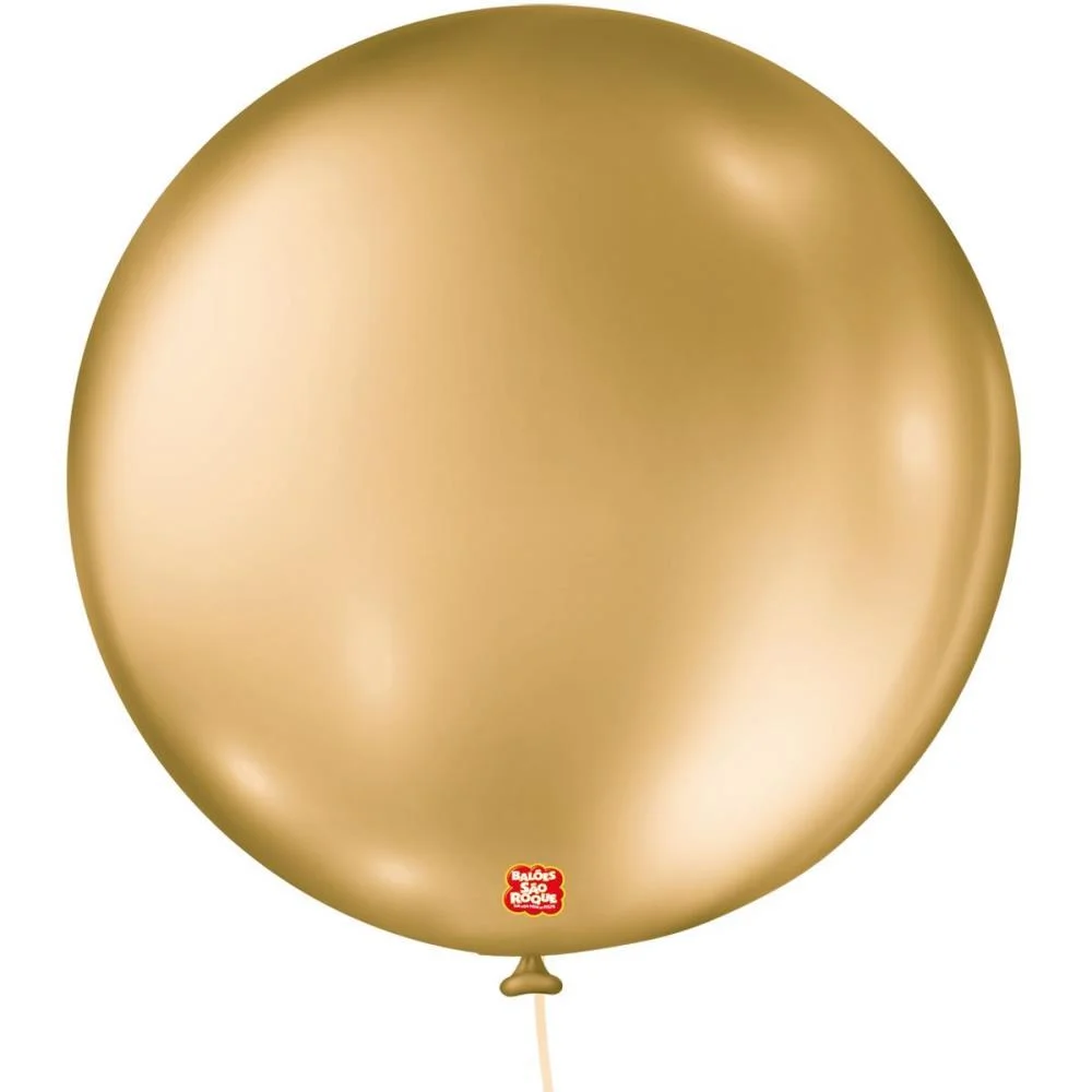 BALÃO 5 LISO METALIZADO DOURADO REDONDO SAO ROQUE COM 25 UNIDADES
