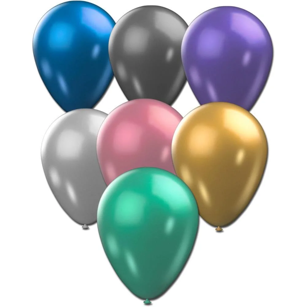 BALAO 9 LISO METALIZADO SORTIDOS SAO ROQUE (PCT.C/25)