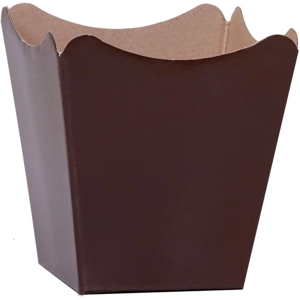 CACHEPOT PAPER LISO POTE 11 MARROM 11X11X9CM XINGO EMBALAGENS (PCT.C/10)