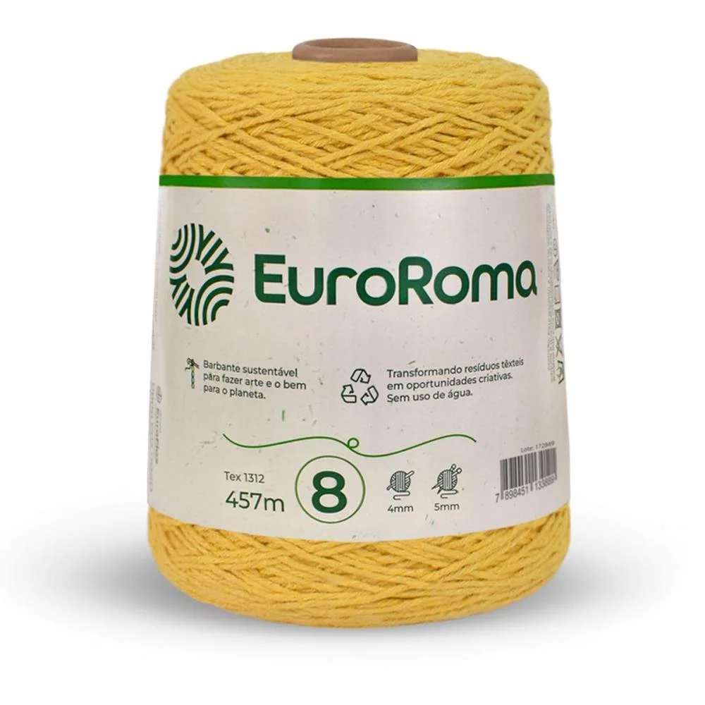 BARBANTE COLORIDO 600G 4/8 FIOS 457M AM.OURO EUROROMA 