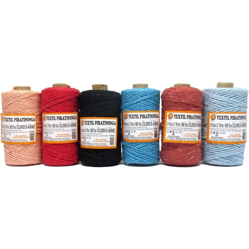 BARBANTE COLORIDO 100G 6 FIOS ROLO 101M COLOR TEXTIL PIRATININGA (PCT.C/06)