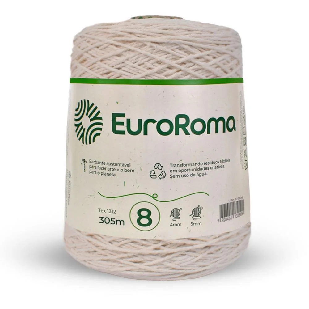 BARBANTE CRU 400G 4/8 FIOS ROLO 305M EUROROMA 