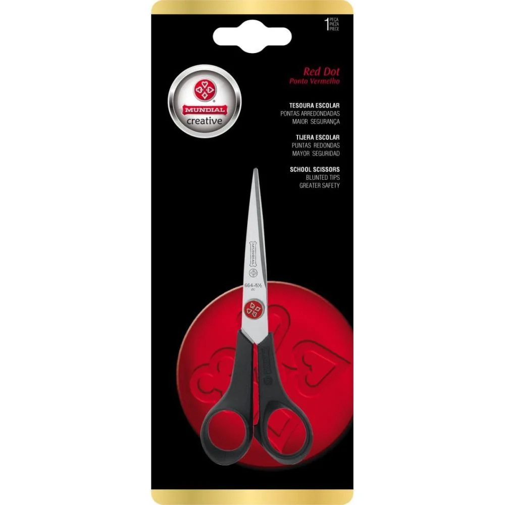 TESOURA HOBBY PONTO VERMELHO 19CM MUNDIAL 