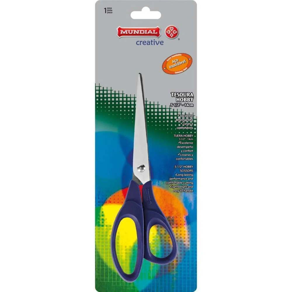 TESOURA CORTFACIL HOBBY INOX 14CM MUNDIAL 