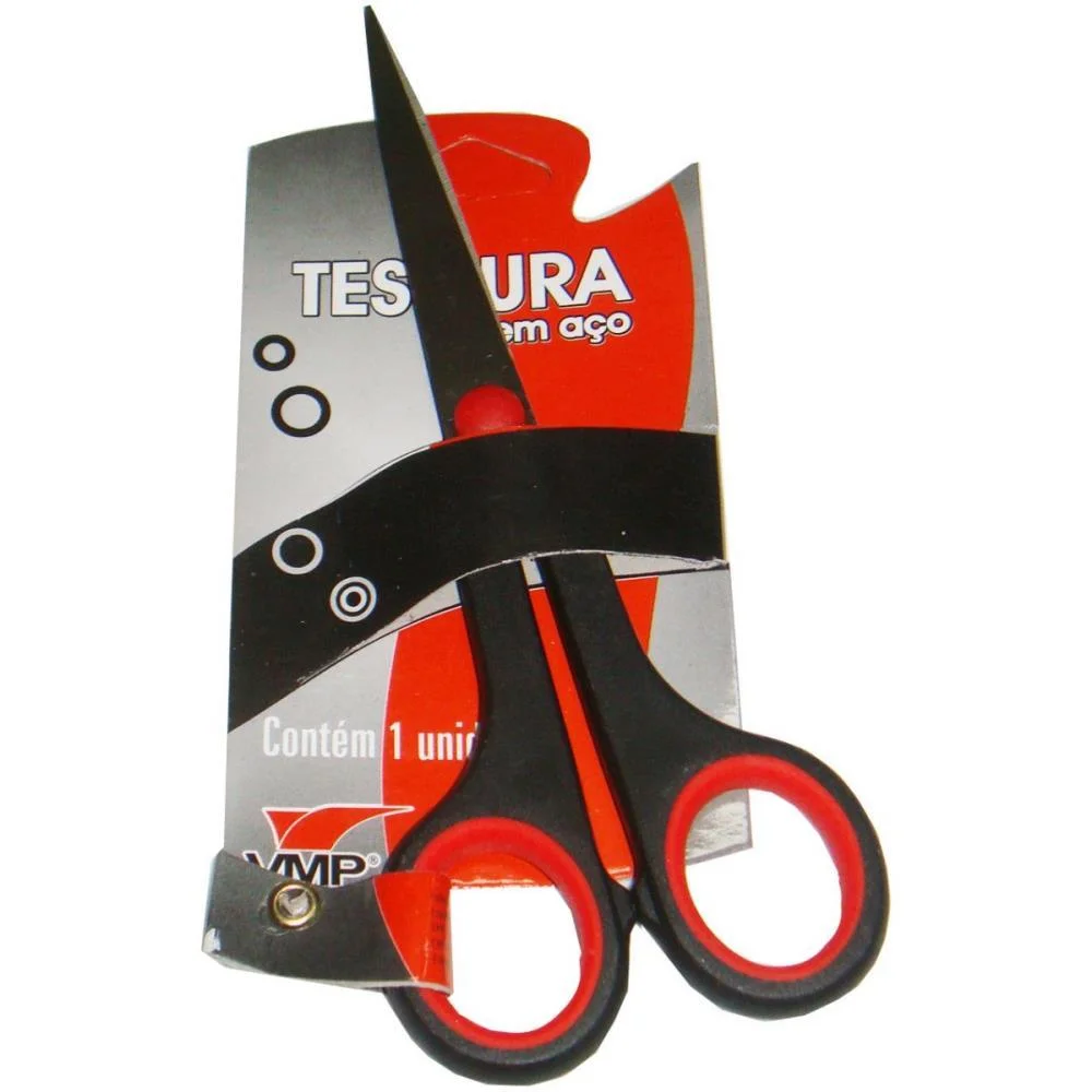TESOURA ACO 16,5CM USO GERAL V.M.P. COM 6 UNIDADES