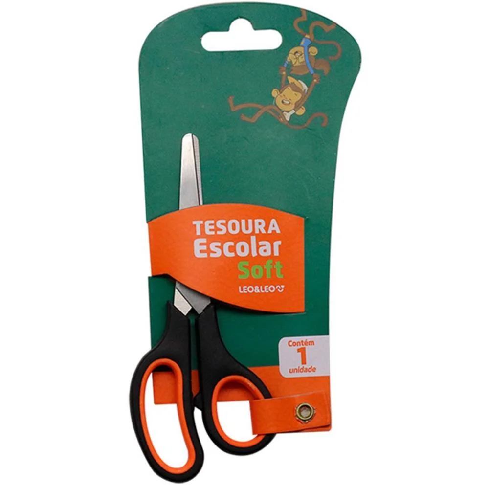 TESOURA ESCOLAR SOFT 14CM PARA 3 DEDOS (S) LEONORA (DP.C/24)