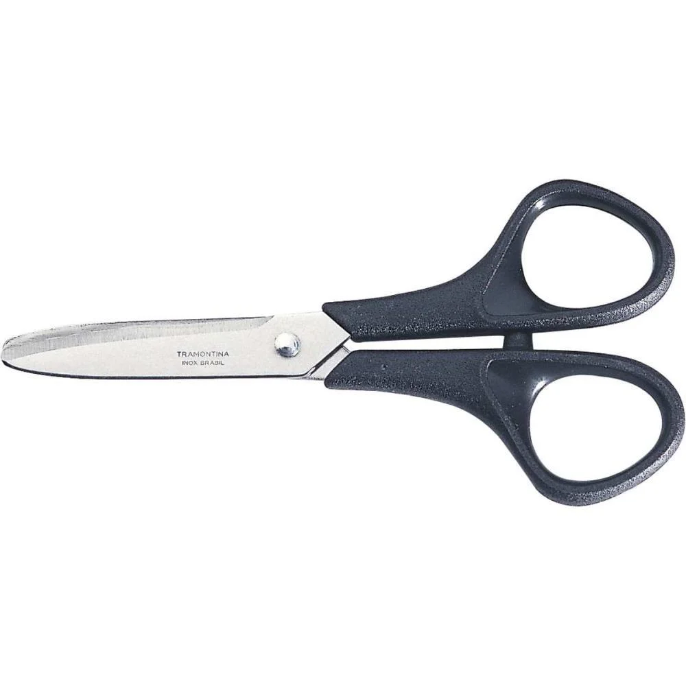 TESOURA ESCOLAR CABO PRETO SUPERCORT 5 POL. TRAMONTINA 