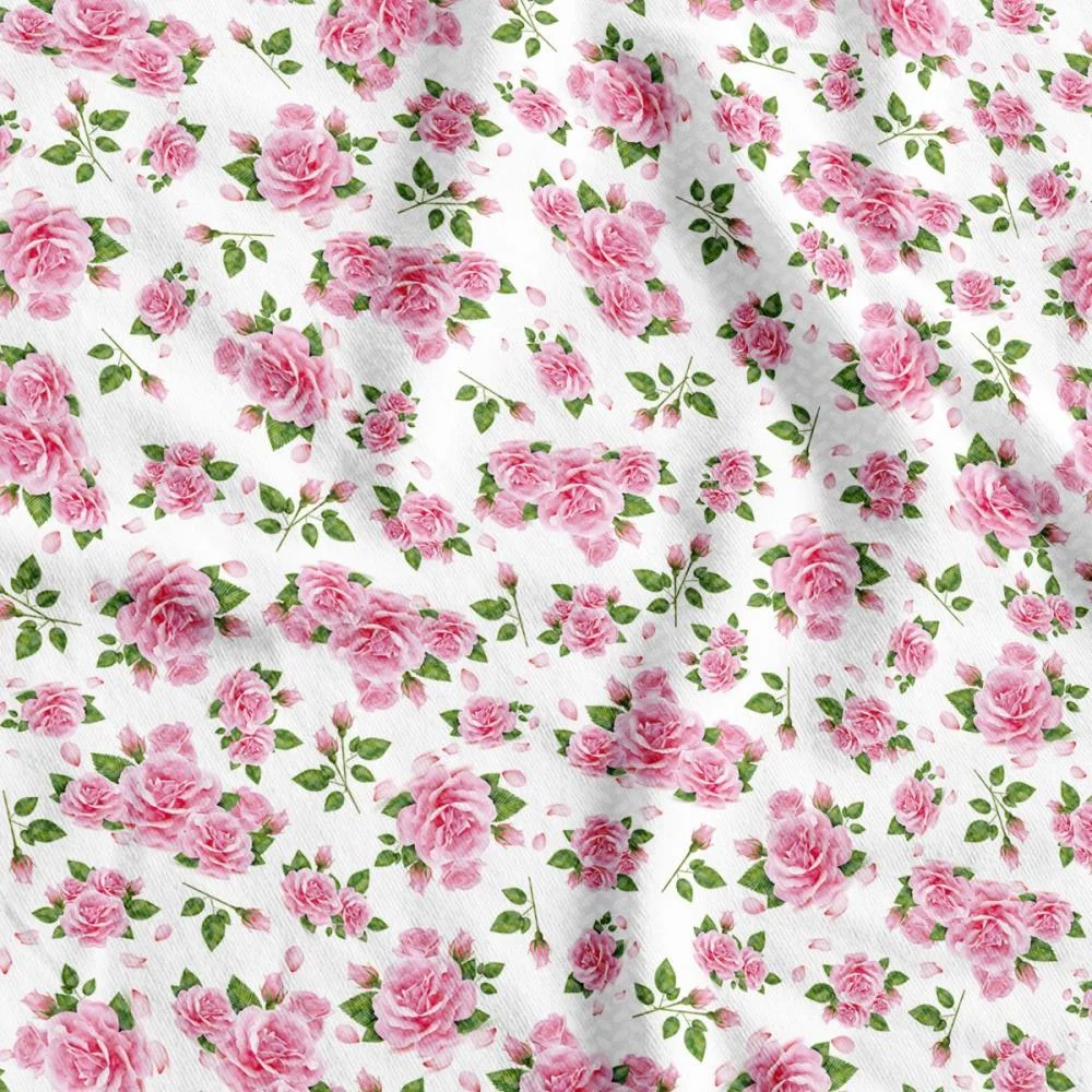 TNT ESTAMPADO 1,40M 40G ROSAS COR DE ROSA SUPPER (RL-25MTS)