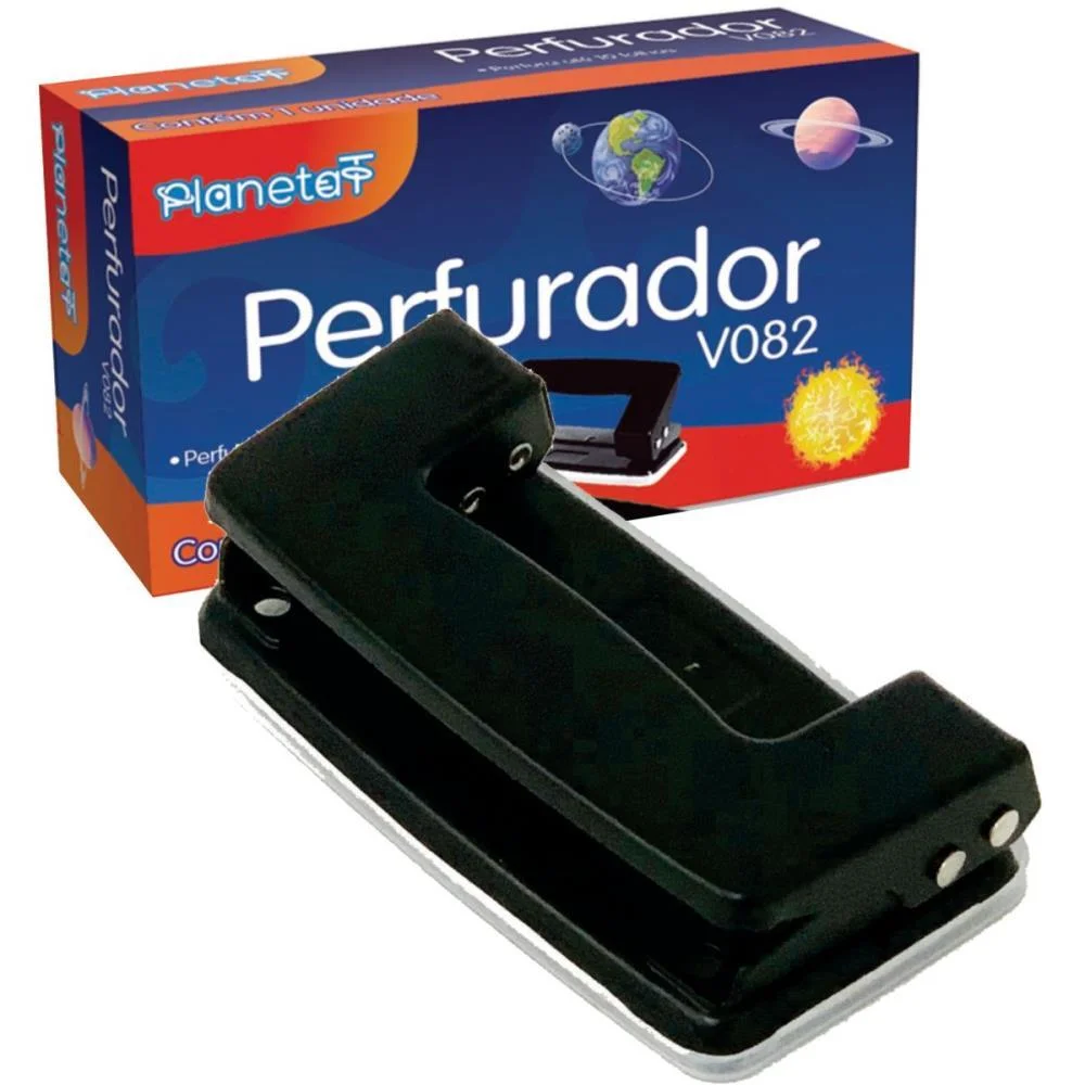 PERFURADOR DE PAPEL PL820 P/10FLS 2 FUROS PRETO V.M.P. (UNIDADE)