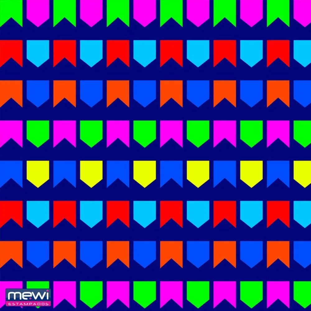 TNT ESTAMPADO 1,40M 40G BANDEIRINHA NEON MEWI (RL-25MTS)