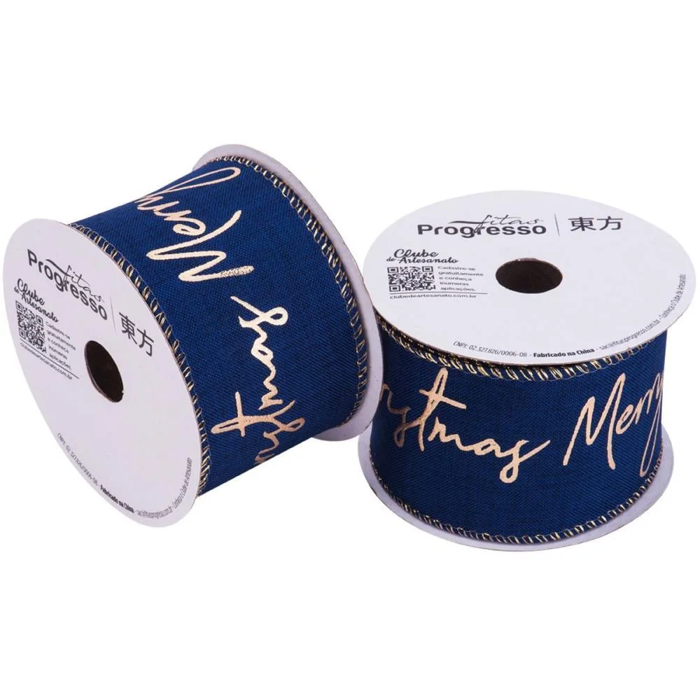 FITA ARAMADA NATAL 63MMX10M MERRY CHRISTMAS AZ.MA FITAS PROGRESSO 