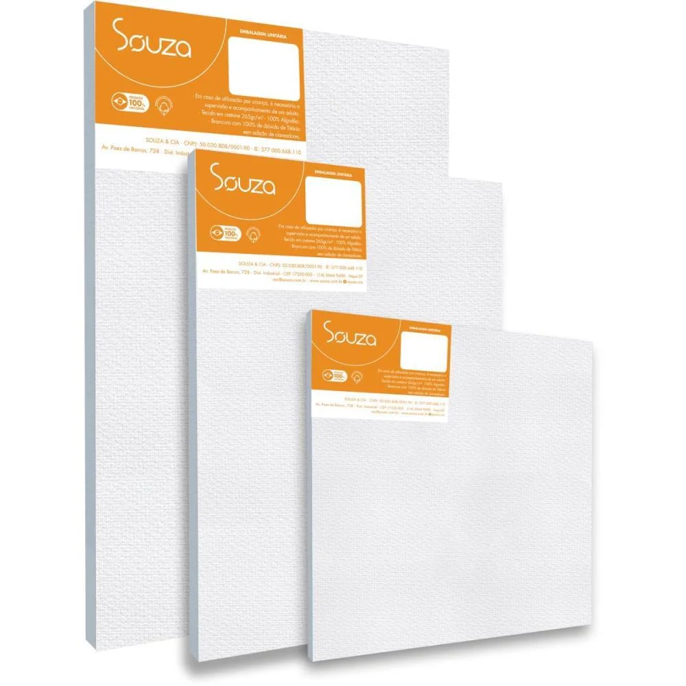 TELA PARA PINTURA 30X60CM. TECIDO C/MOLD.MADEIRA SOUZA (PCT.C/04)