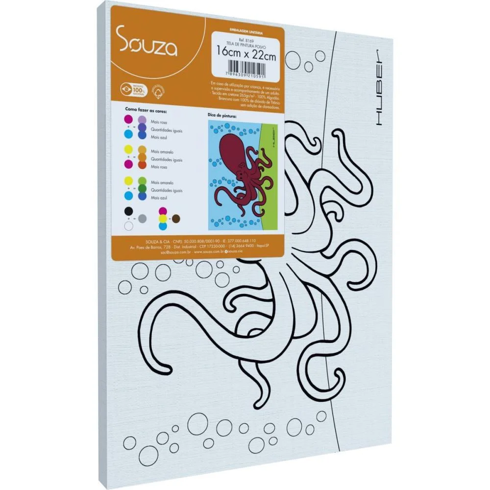 TELA PARA PINTURA RISCADA 16X22CM. POLVO SOUZA (PCT.C/06)