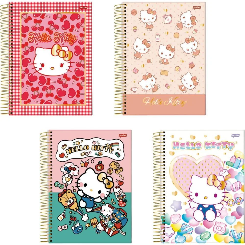 CADERNO 01X1 CAPA DURA HELLO KITTY 80FLS. I.A JANDAIA (PCT.C/04)