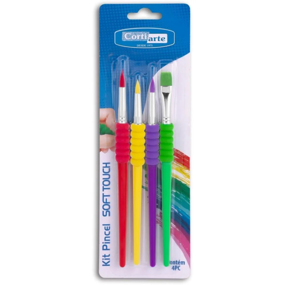 PINCEL ARTESANAL KIT SOFT TOUCH 4PCS. CORTIARTE (KIT)