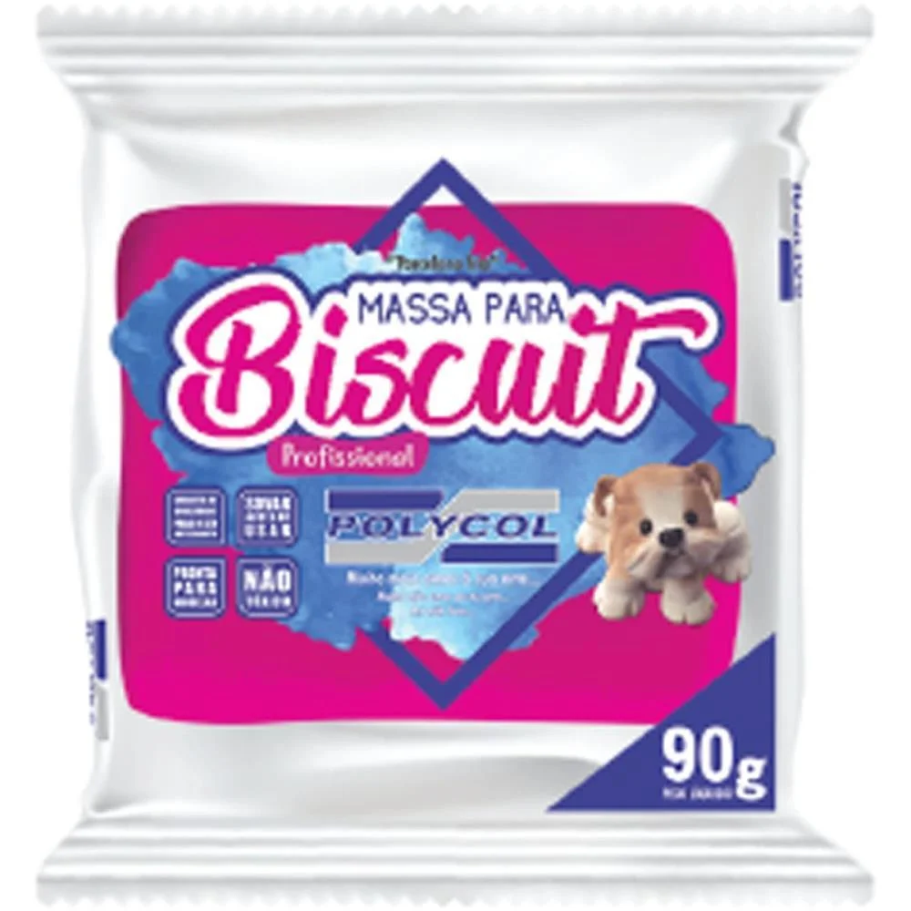 MASSA DE PORCELANA FRIA BISCUIT 90G PINK POLYCOL (CX.C/12)