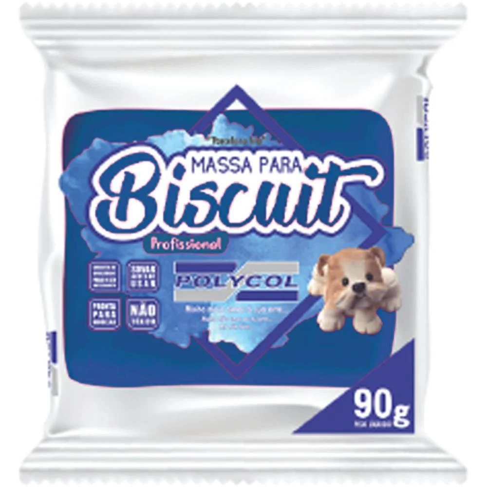 MASSA DE PORCELANA FRIA BISCUIT 90G AZUL ROYAL POLYCOL (CX.C/12)