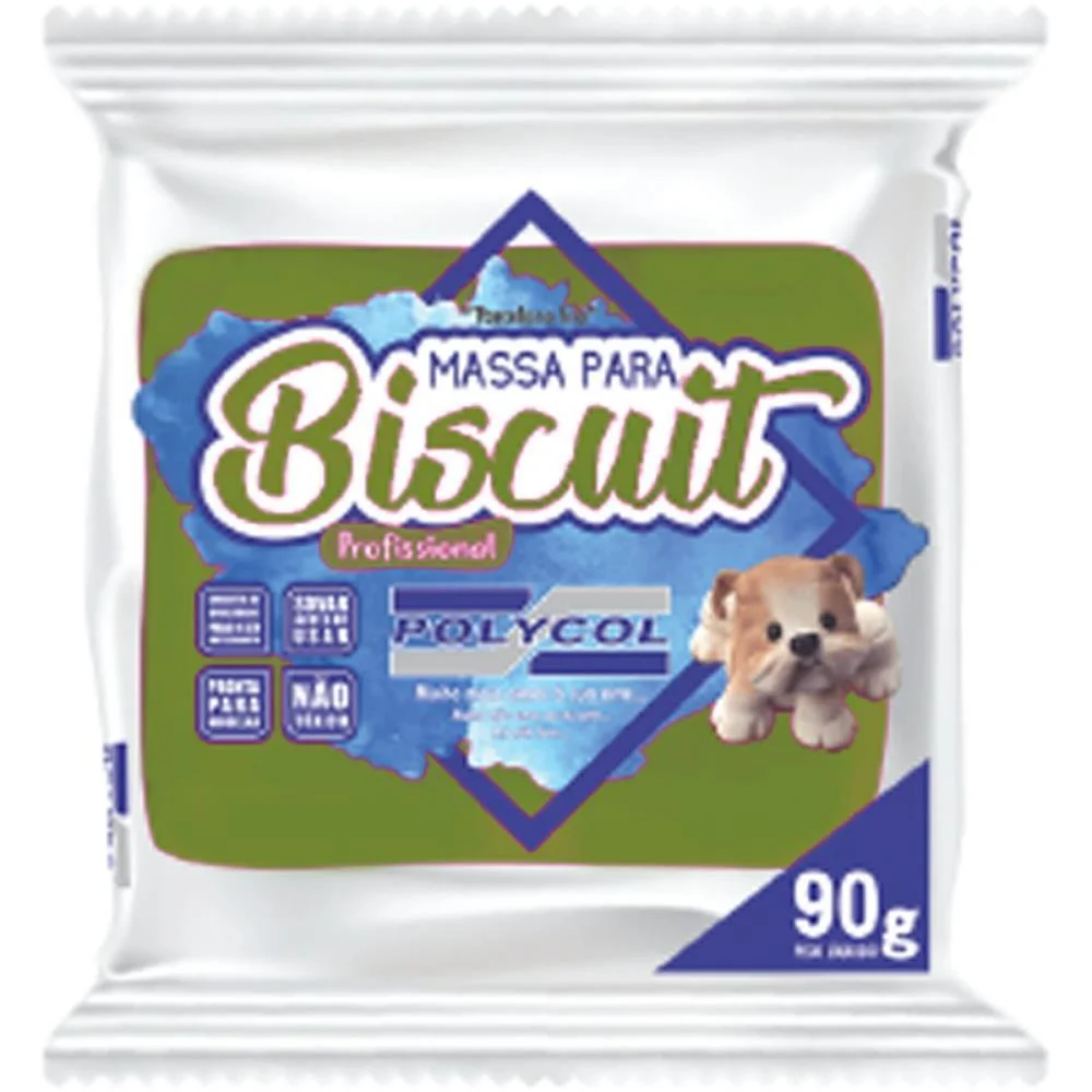 MASSA DE PORCELANA FRIA BISCUIT 90G VERDE OLIVA POLYCOL (CX.C/12)