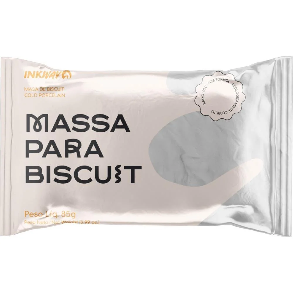 MASSA DE PORCELANA FRIA BISCUIT 85G BRANCO INK WAY (CX.C/10)