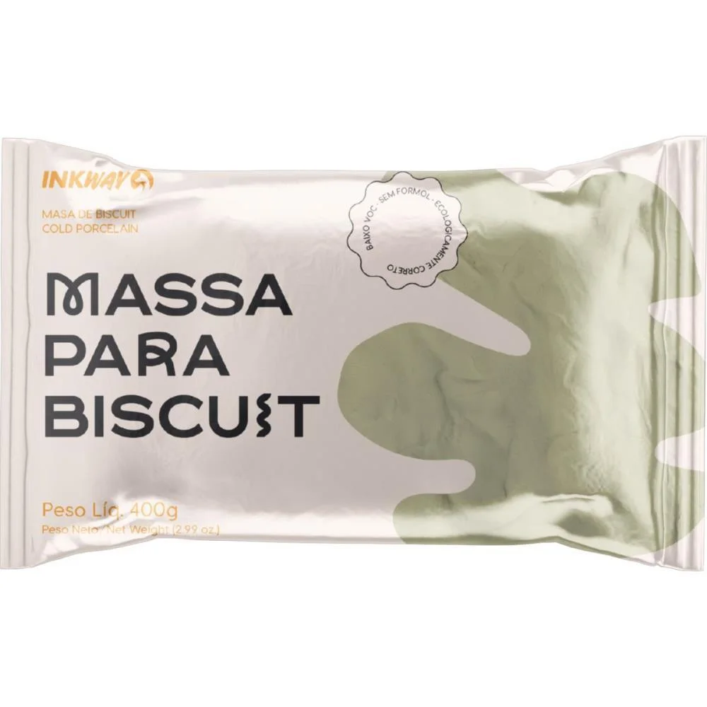 MASSA DE PORCELANA FRIA BISCUIT 400G NATURAL INK WAY 