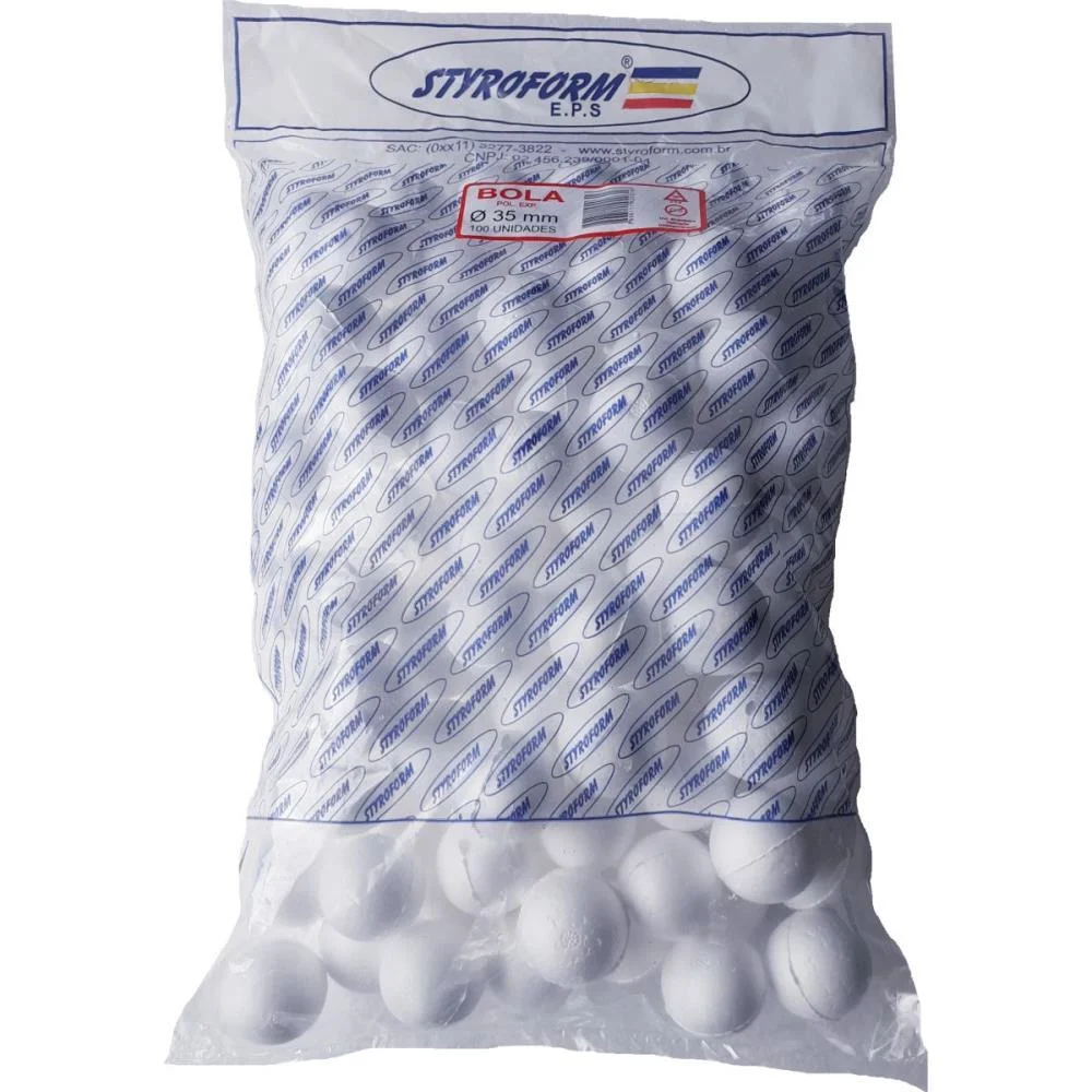 BOLA EM EPS 035MM PACOTE C/100 BOLINHAS STYROFORM (PACOTE)