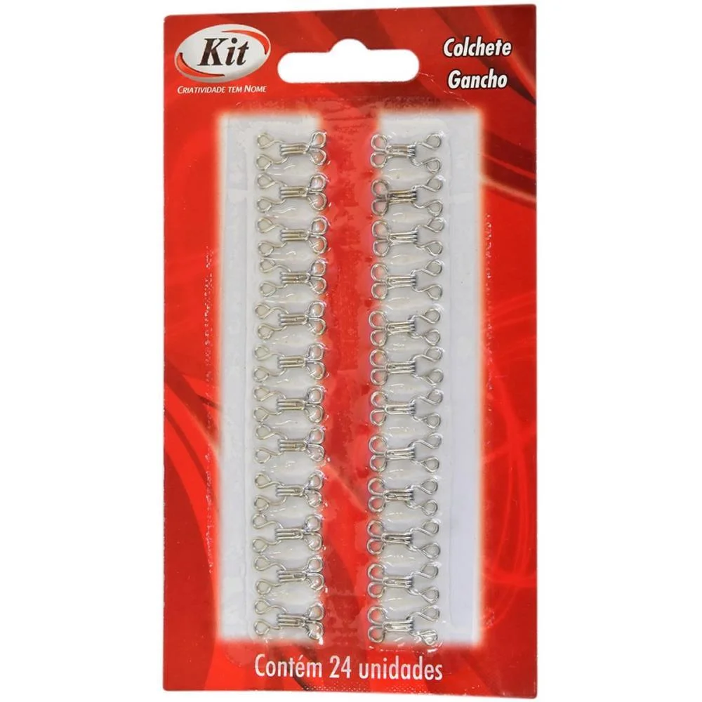 AVIAMENTO COLCHETE GANCHO N.02 PRATA KIT (BL.C/24)