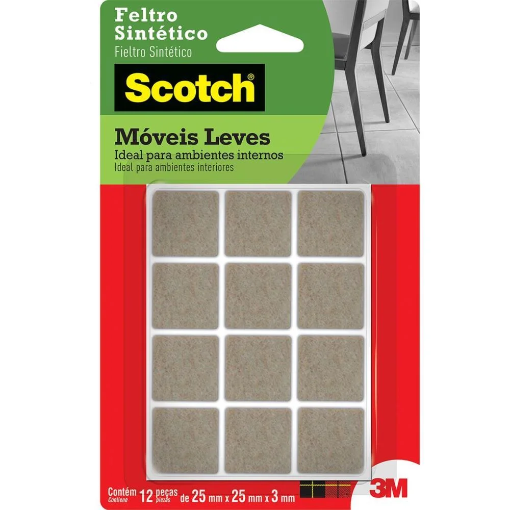 ANTI-IMPACTO E SEGURANCA FELTRO ADESIVO MARROM P QUADR. 3M (BL.C/12)