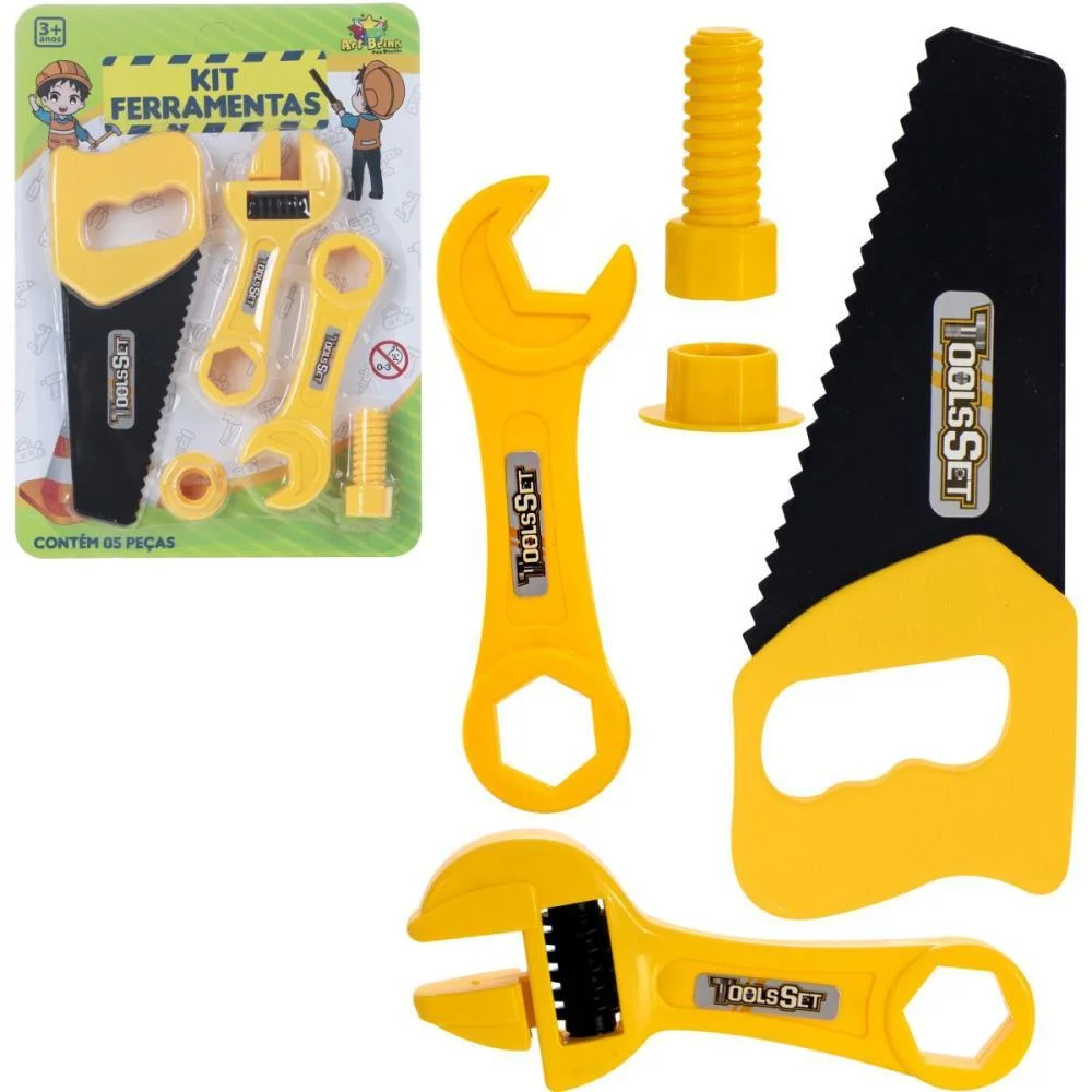 BRINCANDO DE PROFISSOES KIT FERRAMENTA C/5PCS ART BRINK 