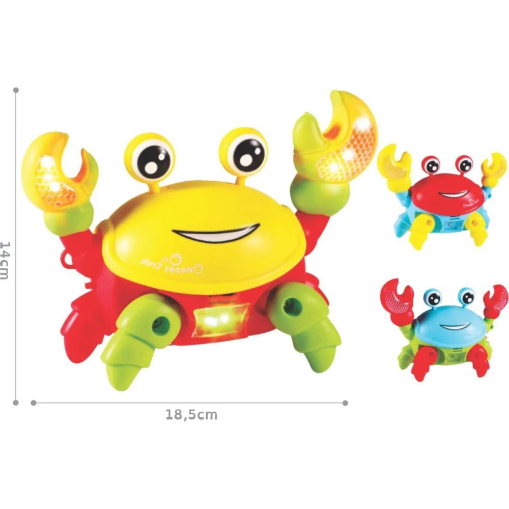 BRINQUEDO PARA BEBÊ CARANGUEJO DIVERT. C/LUZ E SOM TOY MIX 