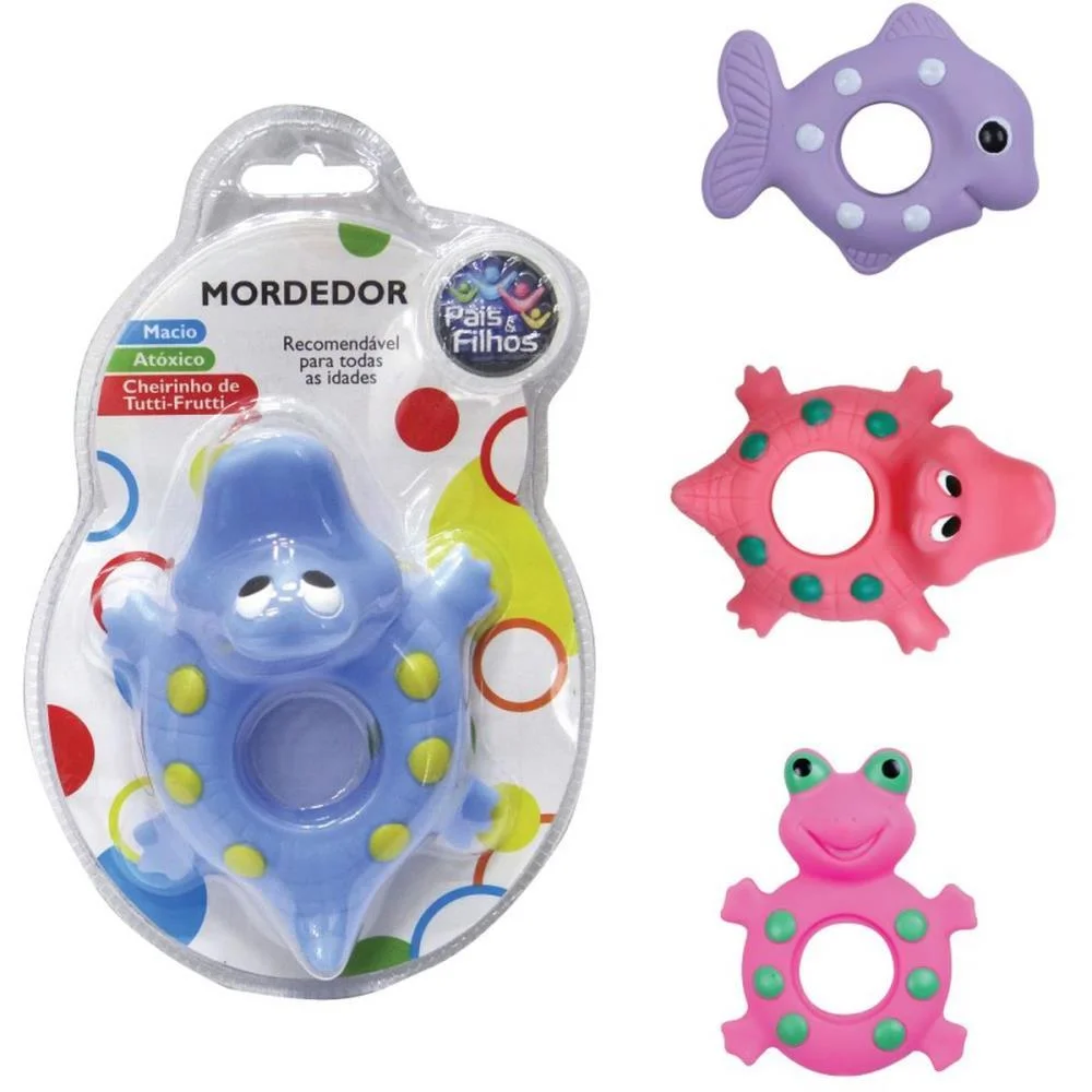MORDEDOR INFANTIL ANIMAIS SORTIDOS PAIS E FILHOS 