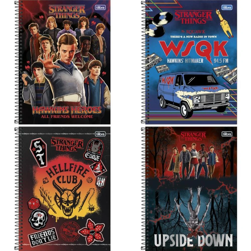 CADERNO 01X1 CAPA DURA STRANGER THINGS 80FLS CONNECT TILIBRA (PCT.C/04)