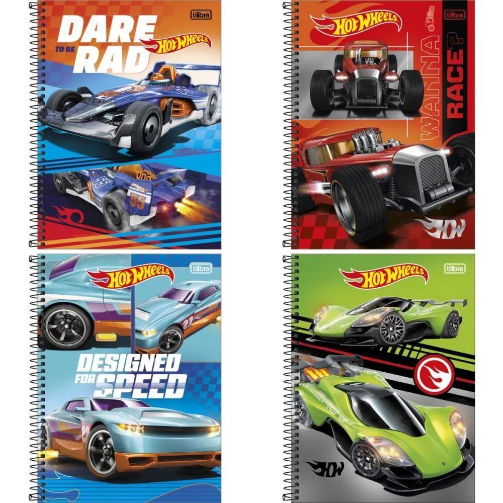 CADERNO 01X1 CAPA DURA HOT WHEELS 80FLS. TILIBRA (PCT.C/04)
