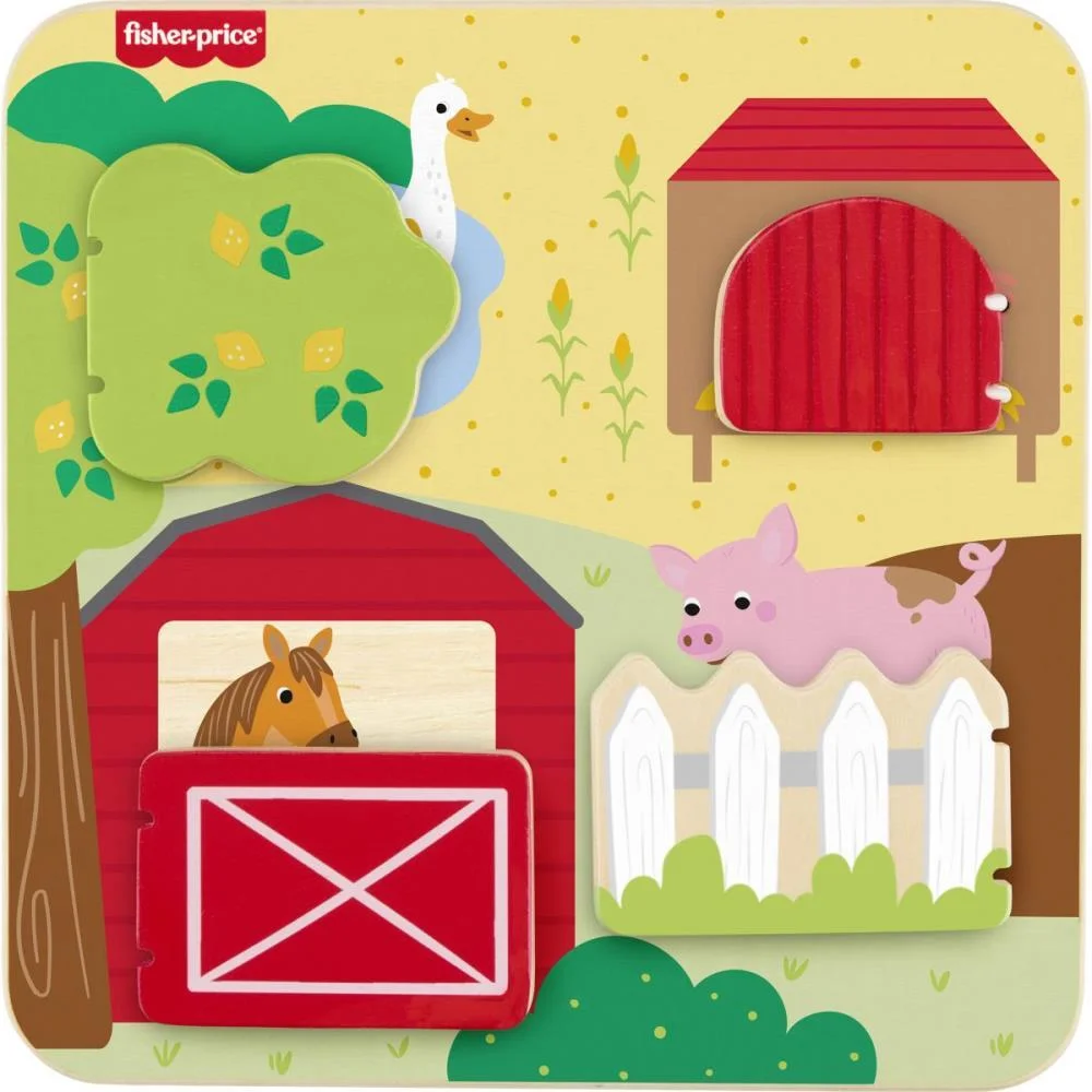 FISHER-PRICE WOOD TABULEIRO ANIMAIZINHOS FAZENDA MATTEL 