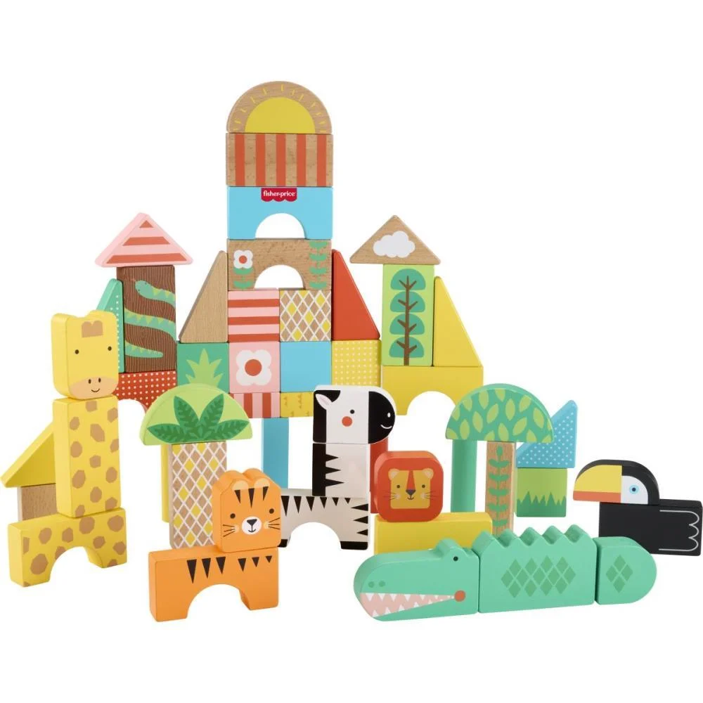 FISHER-PRICE WOOD BLOCOS DE SELVA 50PCS MATTEL 