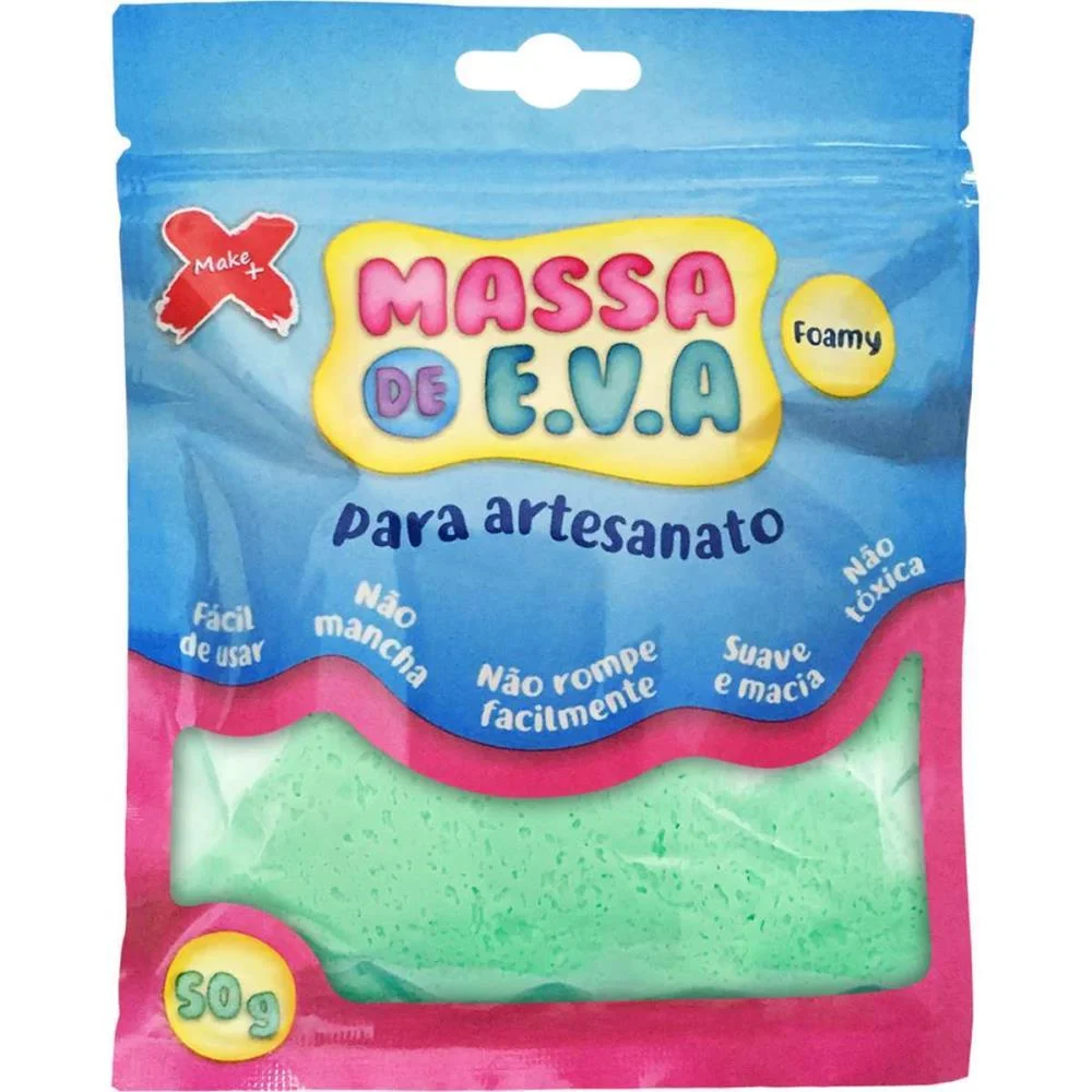 MASSA DE EVA VERDE CLARO 50G MAKE+ (UNIDADE)